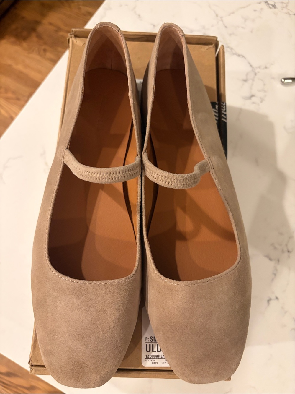 Madewell Driftwood Suede Mary Jane Ballet Flats - Picture 3 of 5